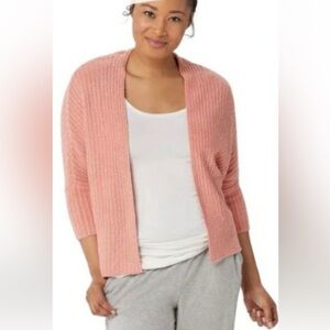 Barefoot Dreams Cozy Chic Lite Ribbed Shrug Open-Front Cardigan Sweater Sz S/M